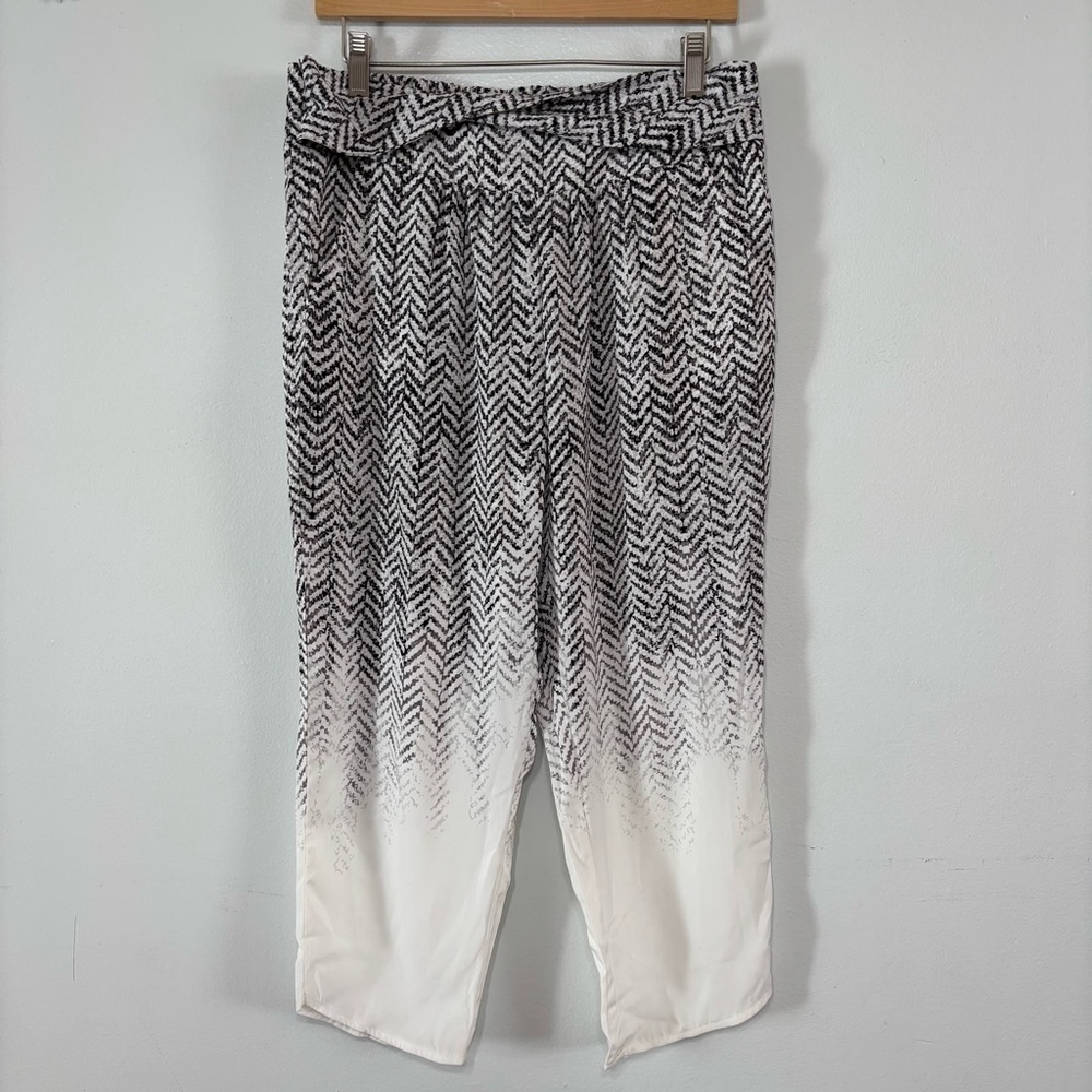 BONGO y2K Ombre Bleach Dipped Chevron Print Light Weight Pants Size L